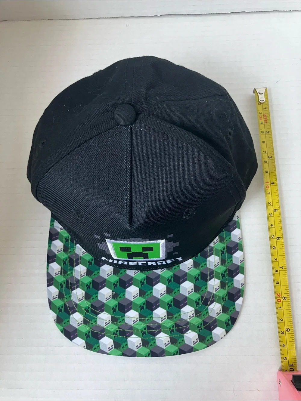 Minecraft Kids Black & Green Creeper Snapback Hat